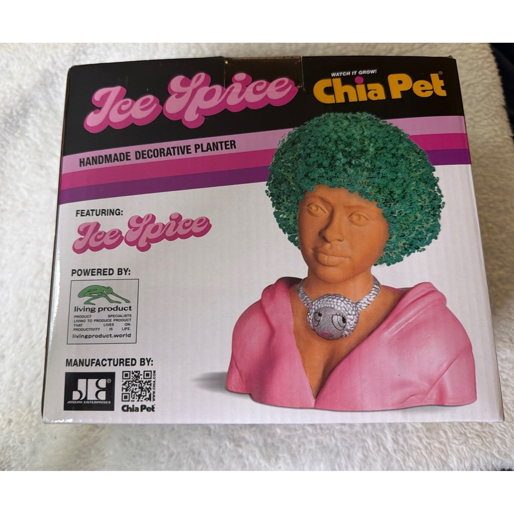 Ice Spice Chia Pet Head Decorative Planter-Easy To Grow Limited Edition NIB